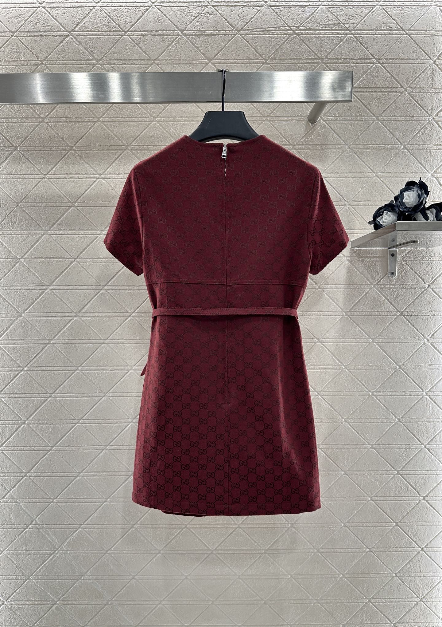 Gu 25 jacquard short-sleeved dress