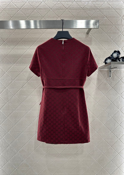 Gu 25 jacquard short-sleeved dress