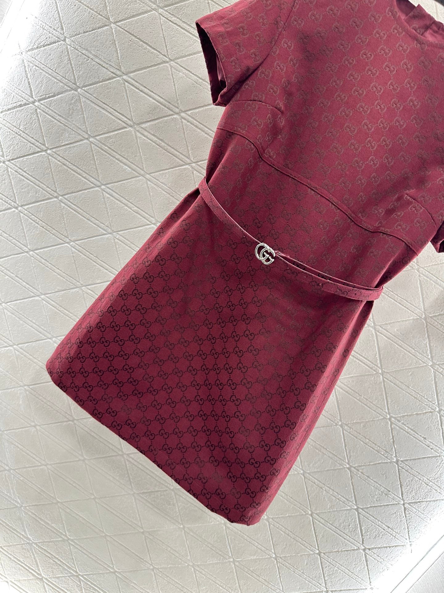 Gu 25 jacquard short-sleeved dress