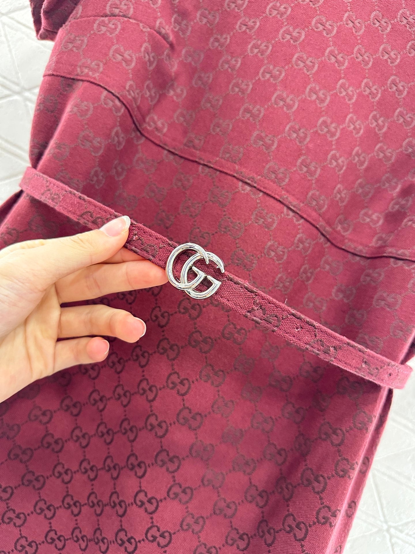 Gu 25 jacquard short-sleeved dress