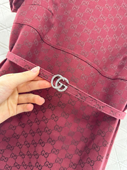 Gu 25 jacquard short-sleeved dress