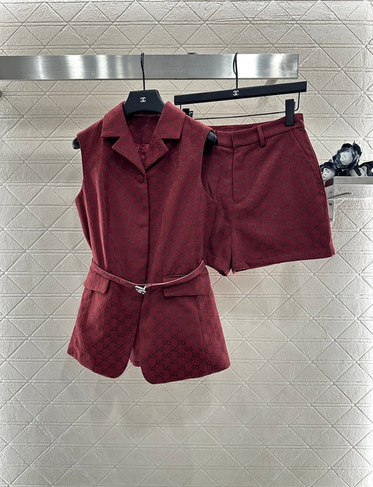 Gu 25 Belt vest shorts set