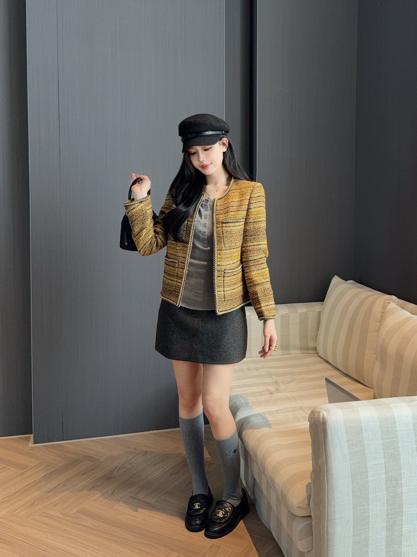 C 25 Trimmed tweed jacket