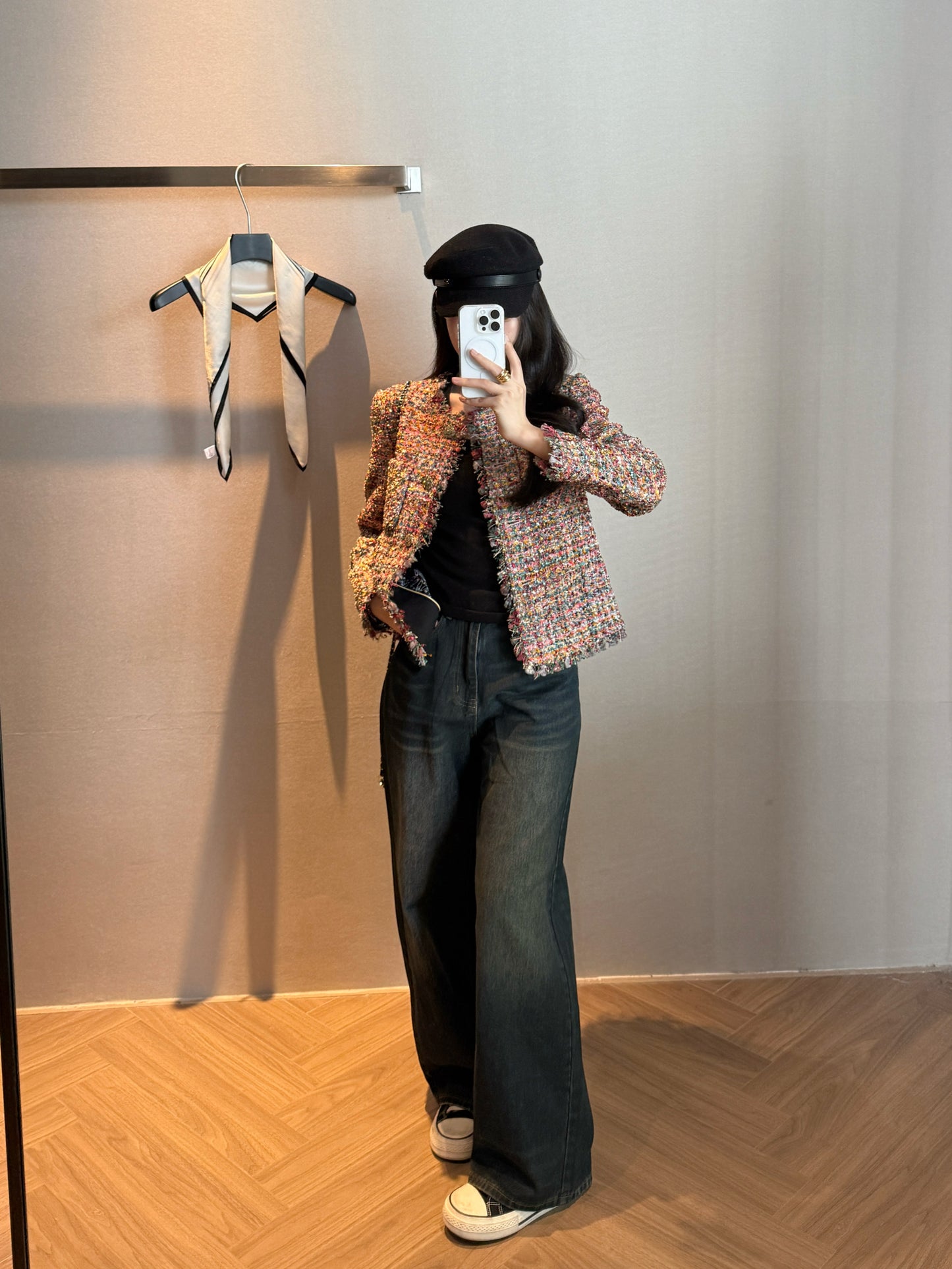 C 25fw new trim tweed coat