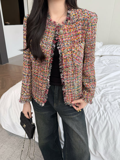 C 25fw new trim tweed coat
