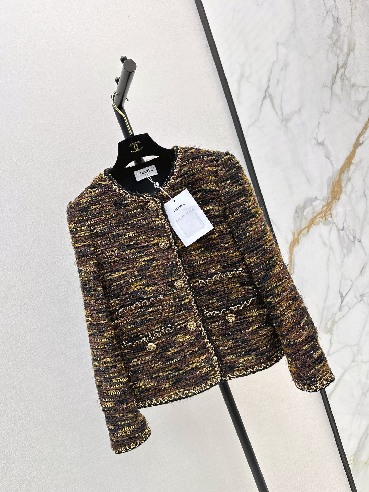 C 25fw new trim tweed coat