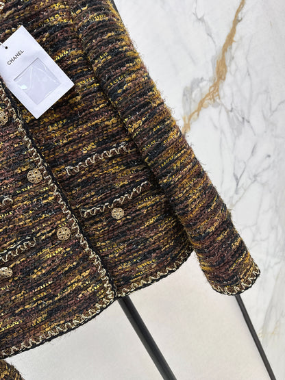 C 25fw new trim tweed coat