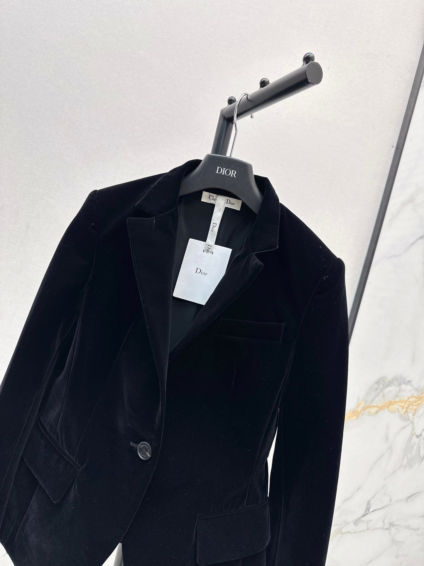 Di 25fw Custom gold velvet single-button blazer