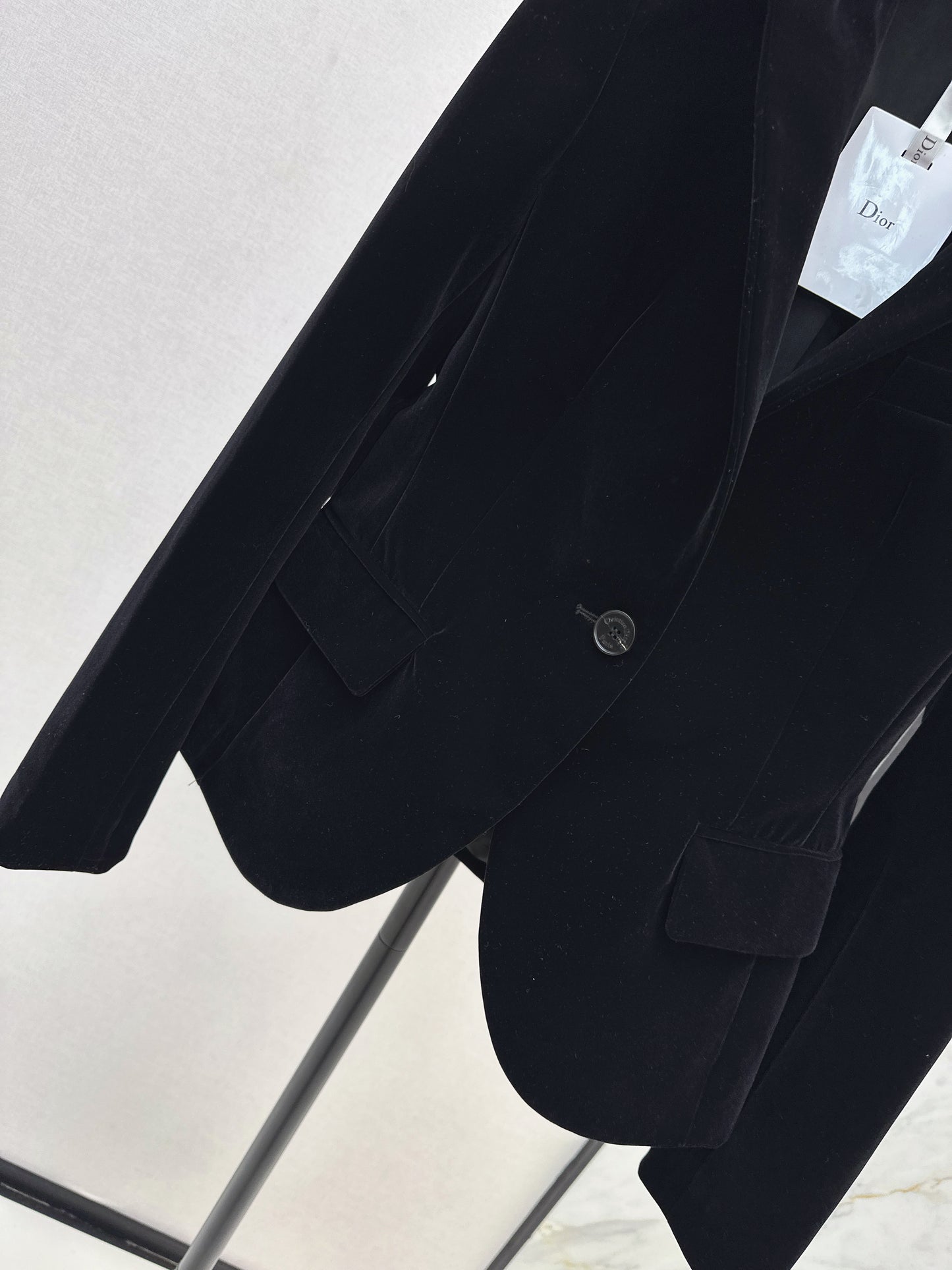 Di 25fw Custom gold velvet single-button blazer