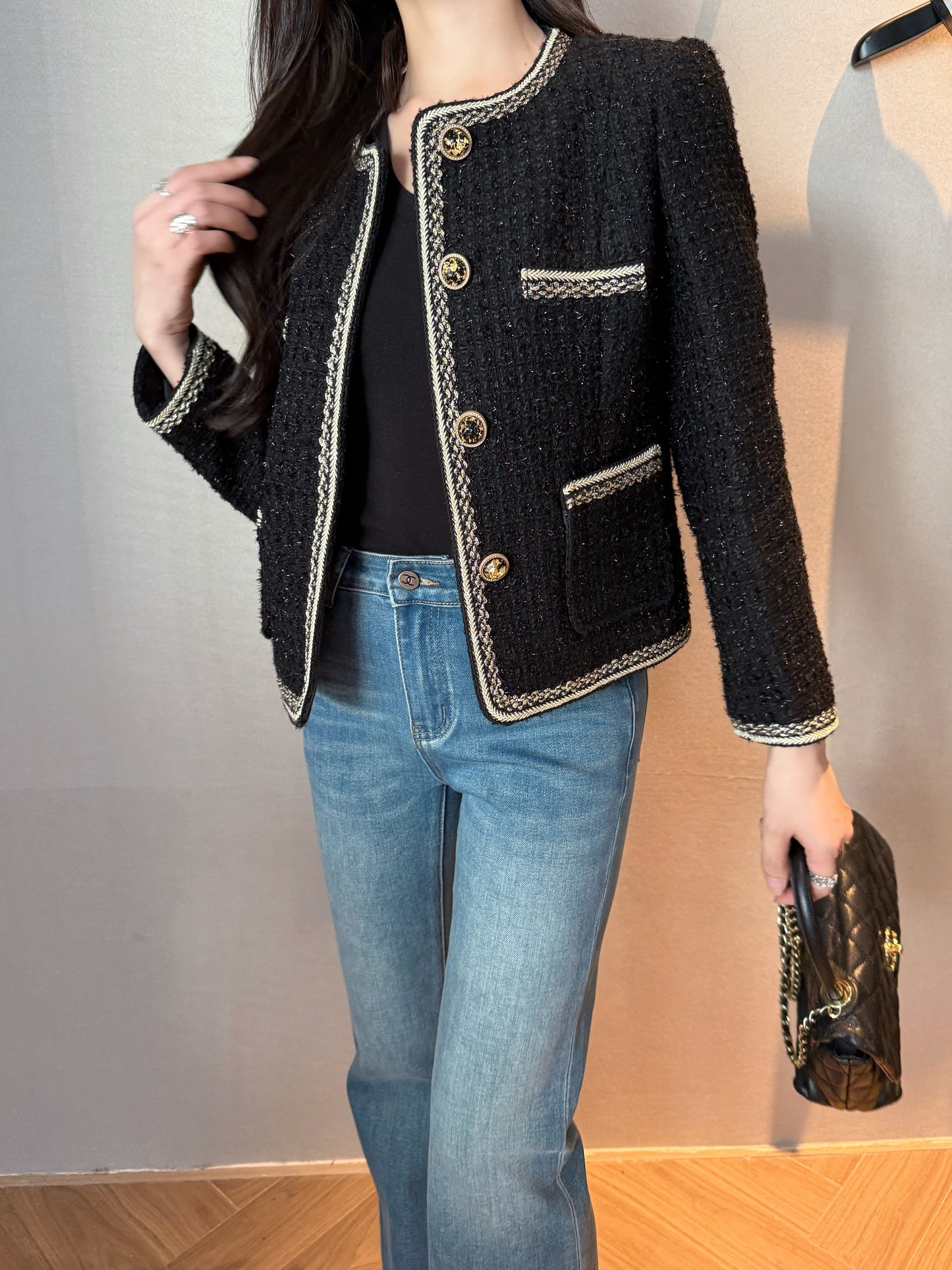 C 25 Trimmed tweed jacket