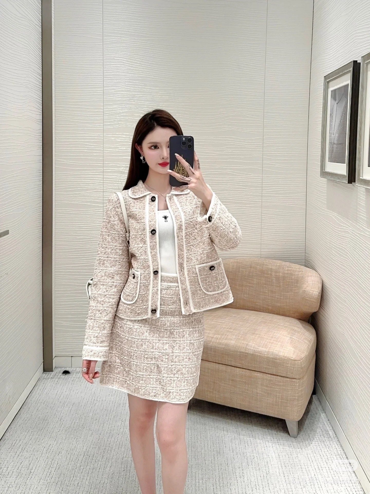Di 25fw Princess Diana Cannage Double Pocket Lapel Jacket