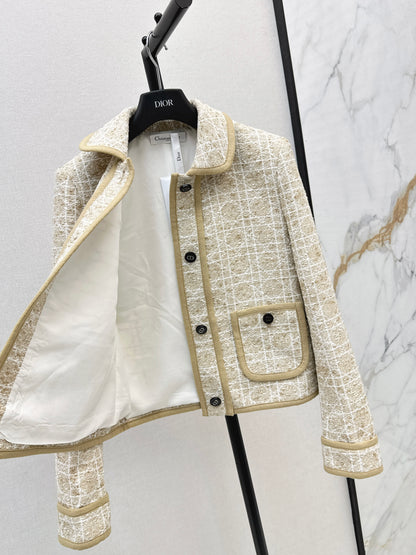 Di 25fw Princess Diana Cannage Double Pocket Lapel Jacket