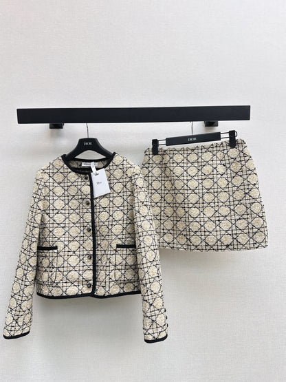 Di 25fw Princess Diana rattan check skirt + jacket