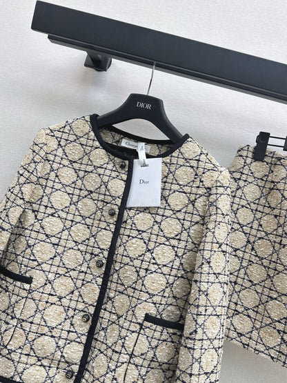Di 25fw Princess Diana rattan check skirt + jacket