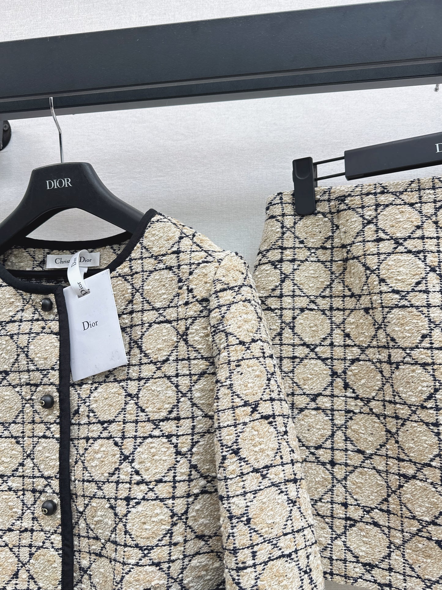 Di 25fw Princess Diana rattan check skirt + jacket