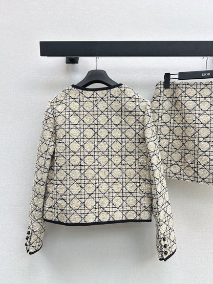 Di 25fw Princess Diana rattan check skirt + jacket
