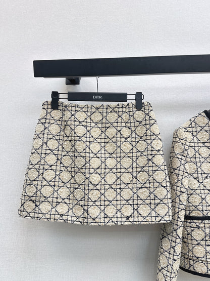 Di 25fw Princess Diana rattan check skirt + jacket
