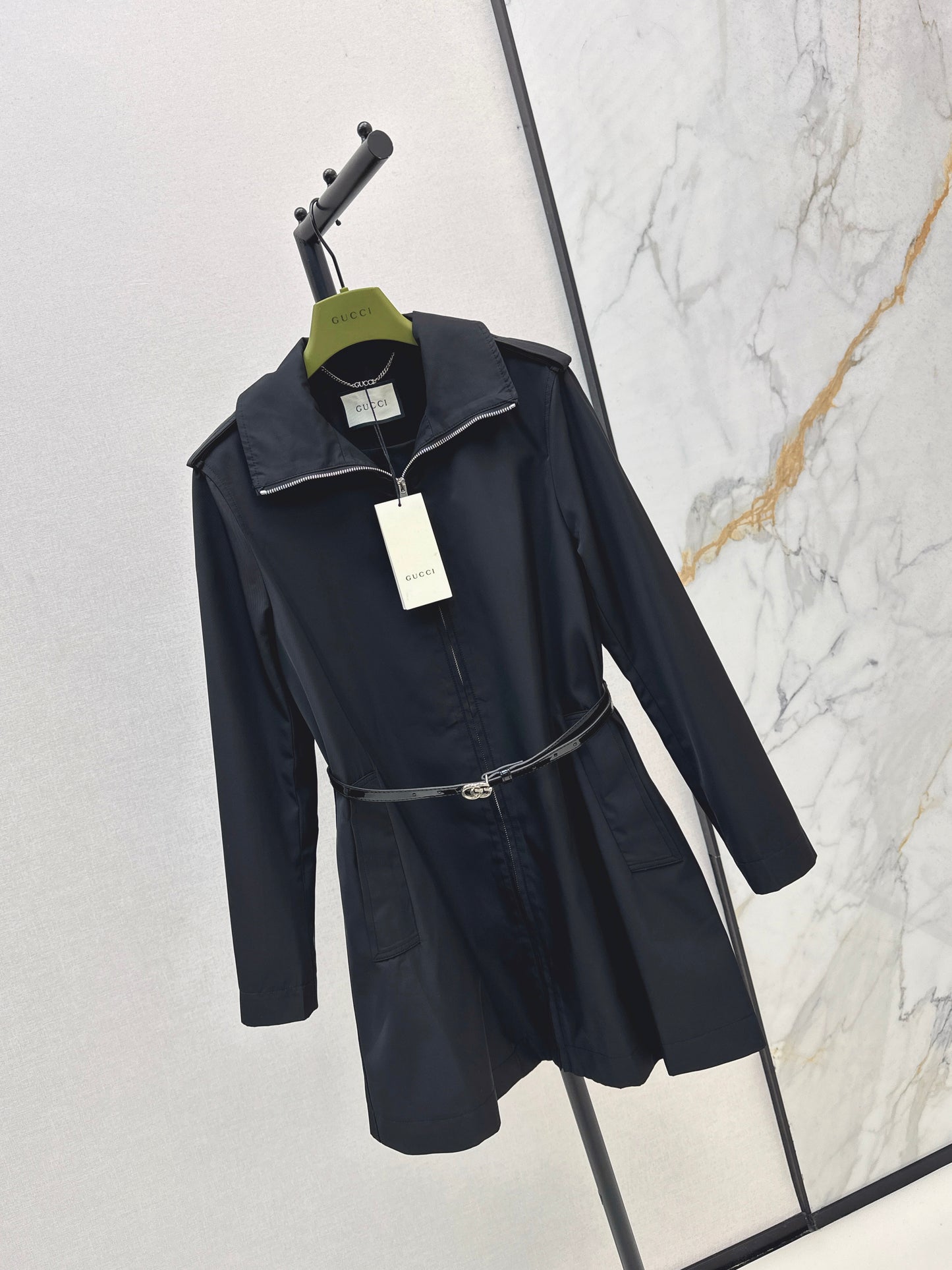 Di 25fw New lapel mid-length trench coat