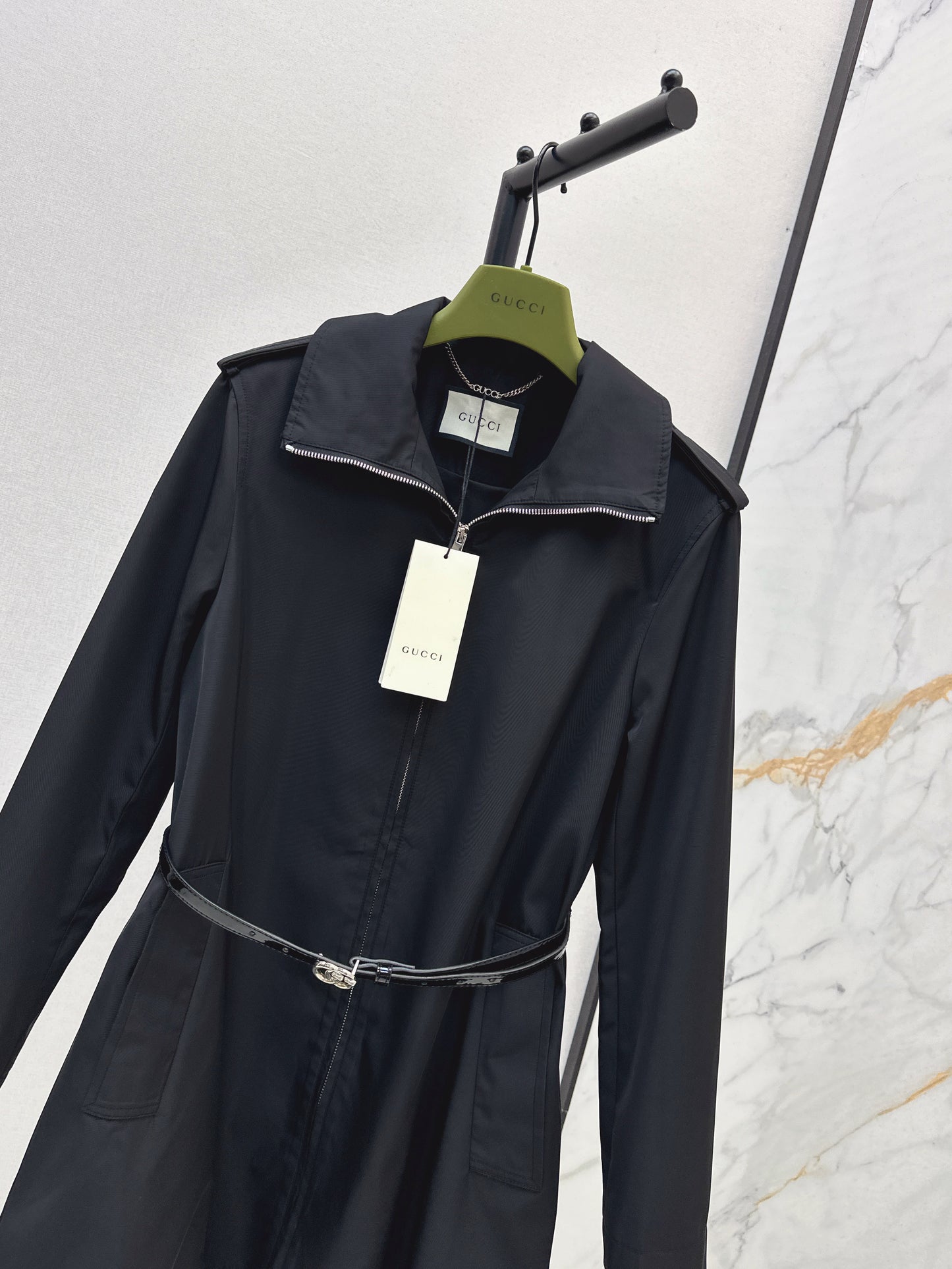 Di 25fw New lapel mid-length trench coat