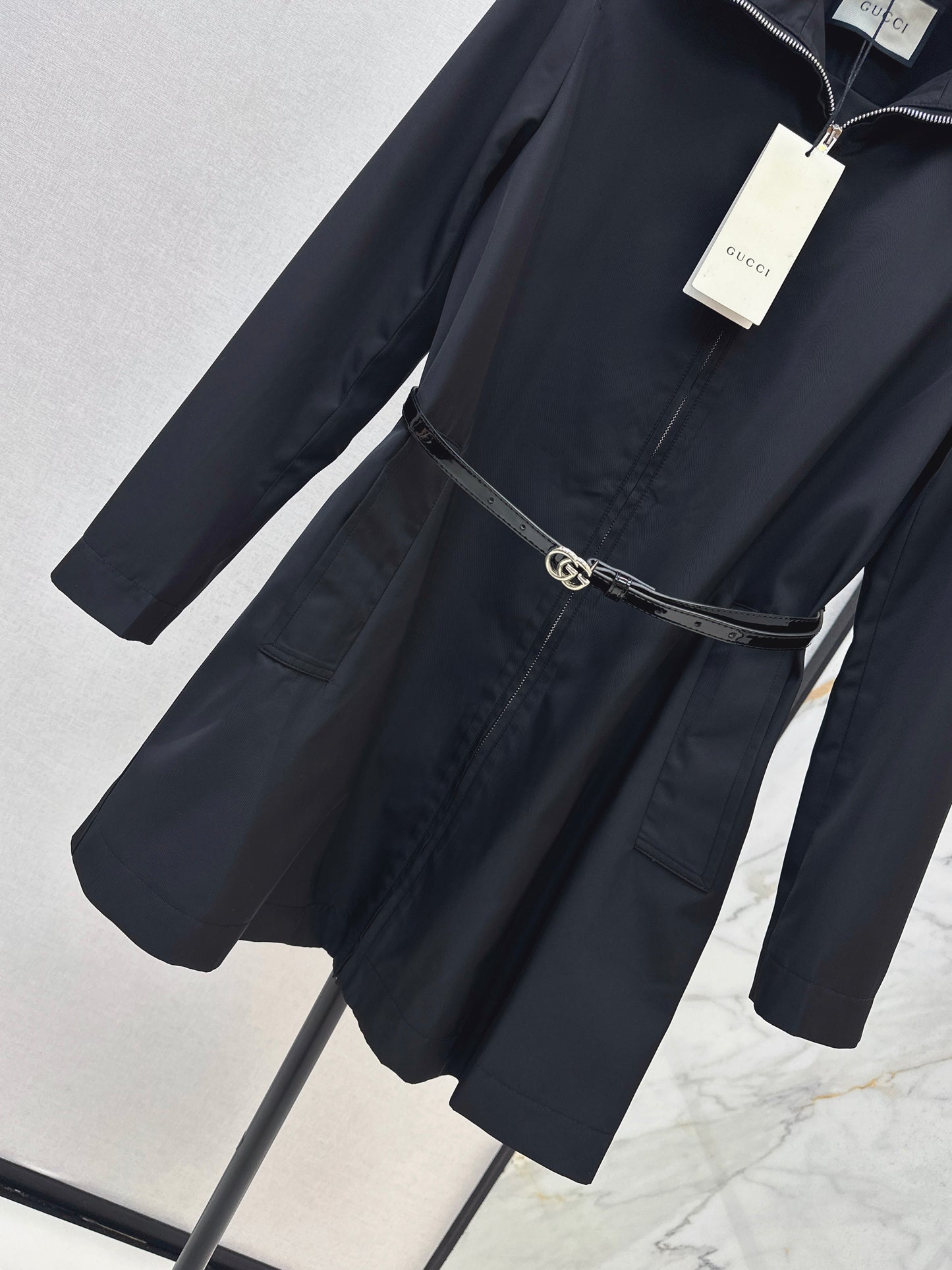 Di 25fw New lapel mid-length trench coat