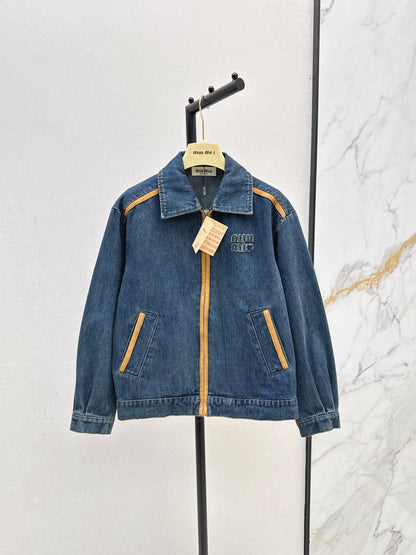 Mi 25 New leather-trimmed denim jacket + trousers set