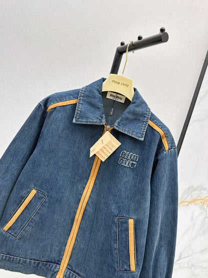 Mi 25 New leather-trimmed denim jacket + trousers set