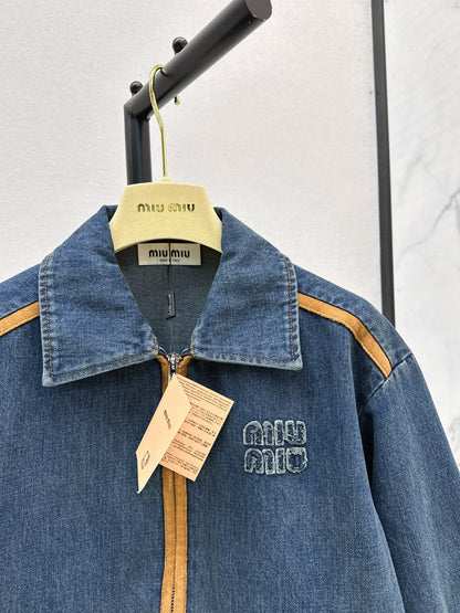 Mi 25 New leather-trimmed denim jacket + trousers set