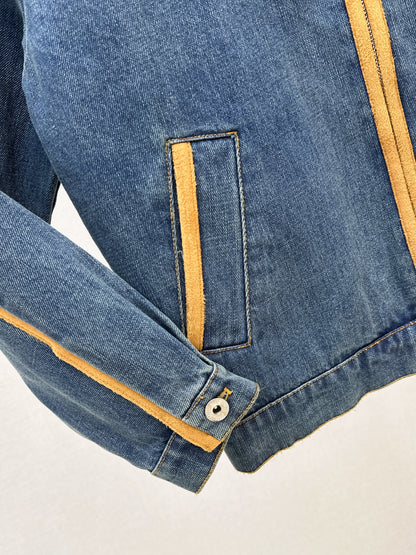 Mi 25 New leather-trimmed denim jacket + trousers set