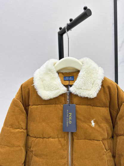 Ral 25 New eco-friendly lambswool corduroy down jacket