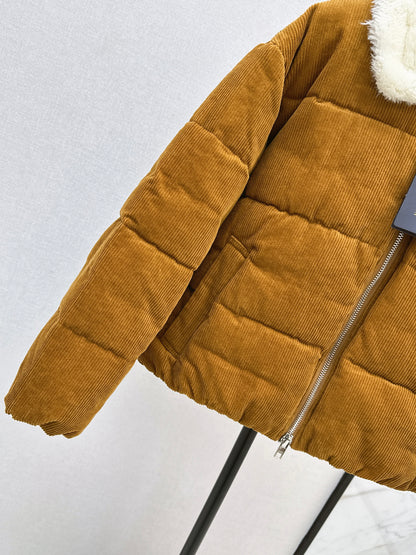 Ral 25 New eco-friendly lambswool corduroy down jacket