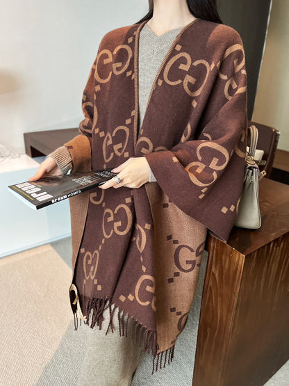 Gu 24 Classic Woven Cape Shawl Coat