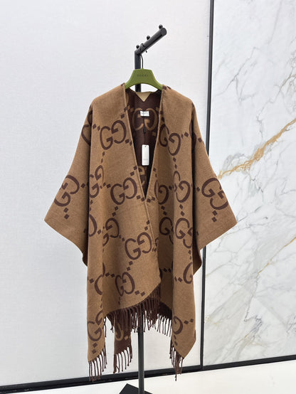 Gu 24 Classic Woven Cape Shawl Coat
