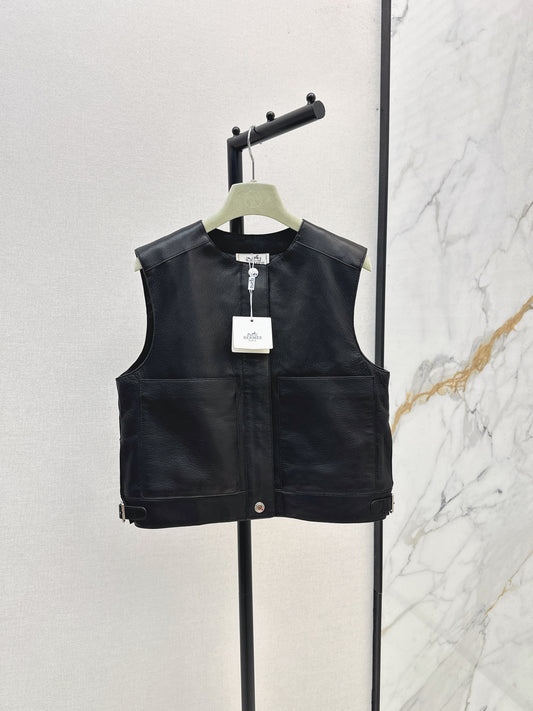 Her 25 genuine leather jacket vest coat