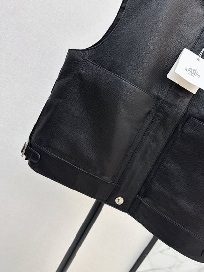 Her 25 genuine leather jacket vest coat