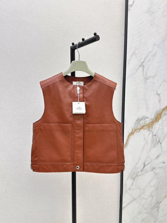 Her 25 genuine leather jacket vest coat