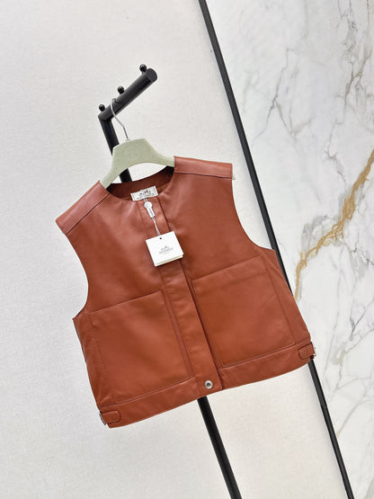 Her 25 genuine leather jacket vest coat