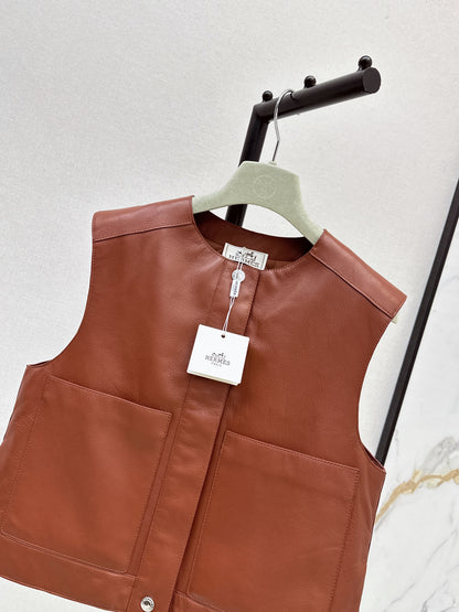 Her 25 genuine leather jacket vest coat