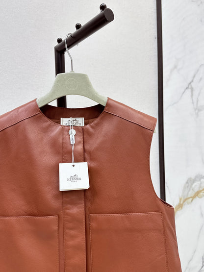 Her 25 genuine leather jacket vest coat
