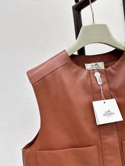 Her 25 genuine leather jacket vest coat