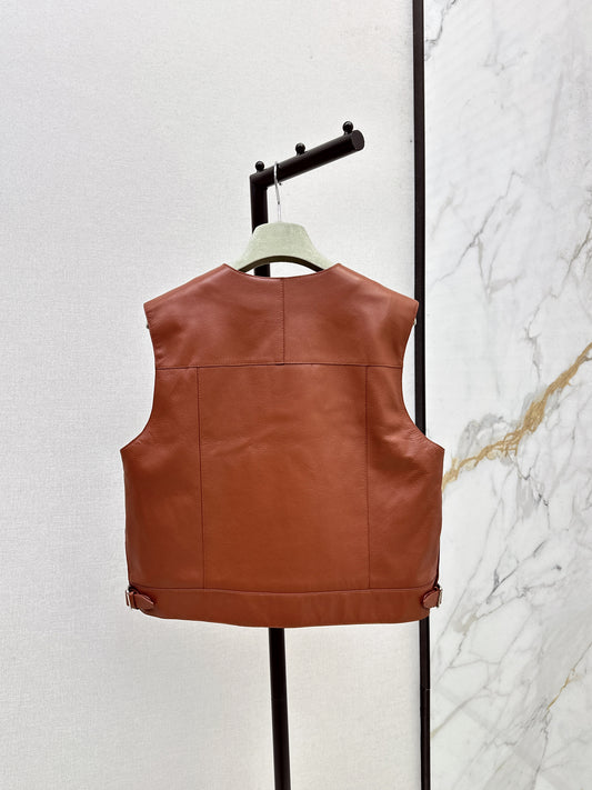 Her 25 genuine leather jacket vest coat