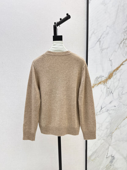 Ral 25 New Bear Embroidered Crew Neck Sweater(white/khaki)