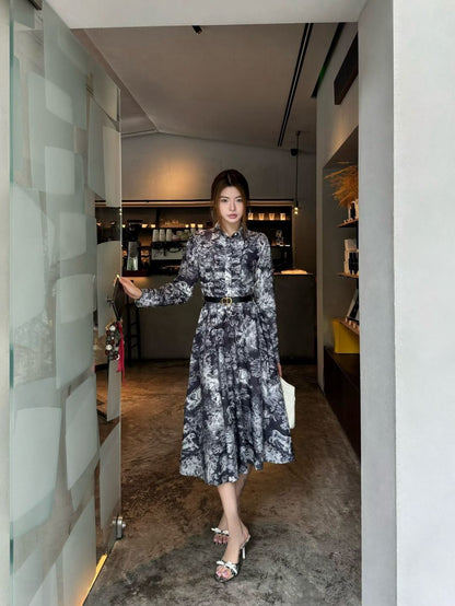 Di 25 Ruffle trim belt dress