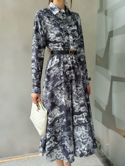Di 25 Ruffle trim belt dress