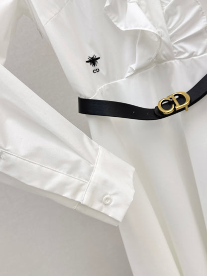 Di 25 Ruffle trim belt dress