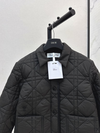 Di 25 New Princess Diana rattan check quilted hooded jacket(WHITE/KHAKI/BLACK)
