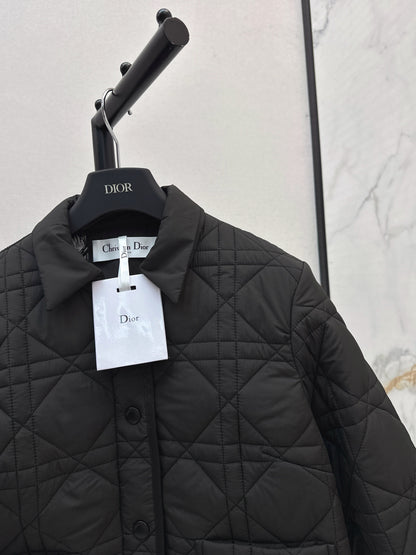 Di 25 New Princess Diana rattan check quilted hooded jacket(WHITE/KHAKI/BLACK)