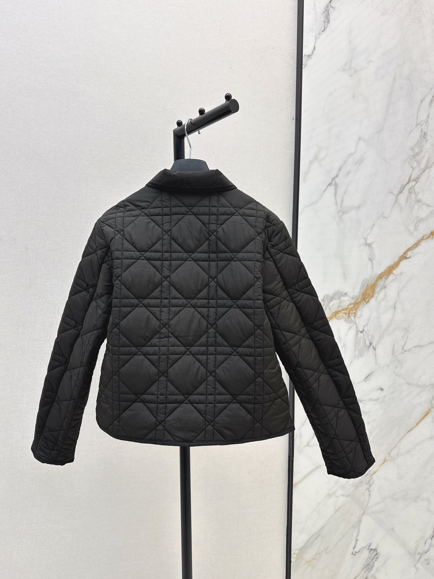 Di 25 New Princess Diana rattan check quilted hooded jacket(WHITE/KHAKI/BLACK)