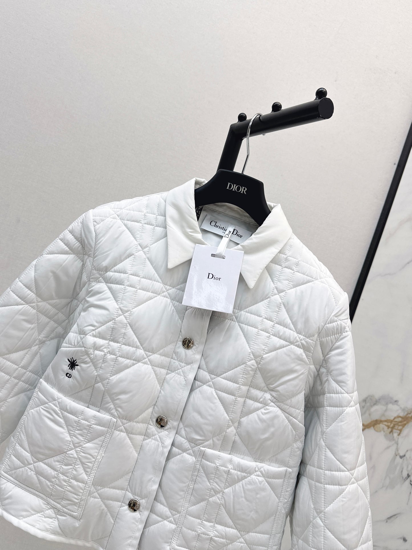 Di 25 New Princess Diana rattan check quilted hooded jacket(WHITE/KHAKI/BLACK)