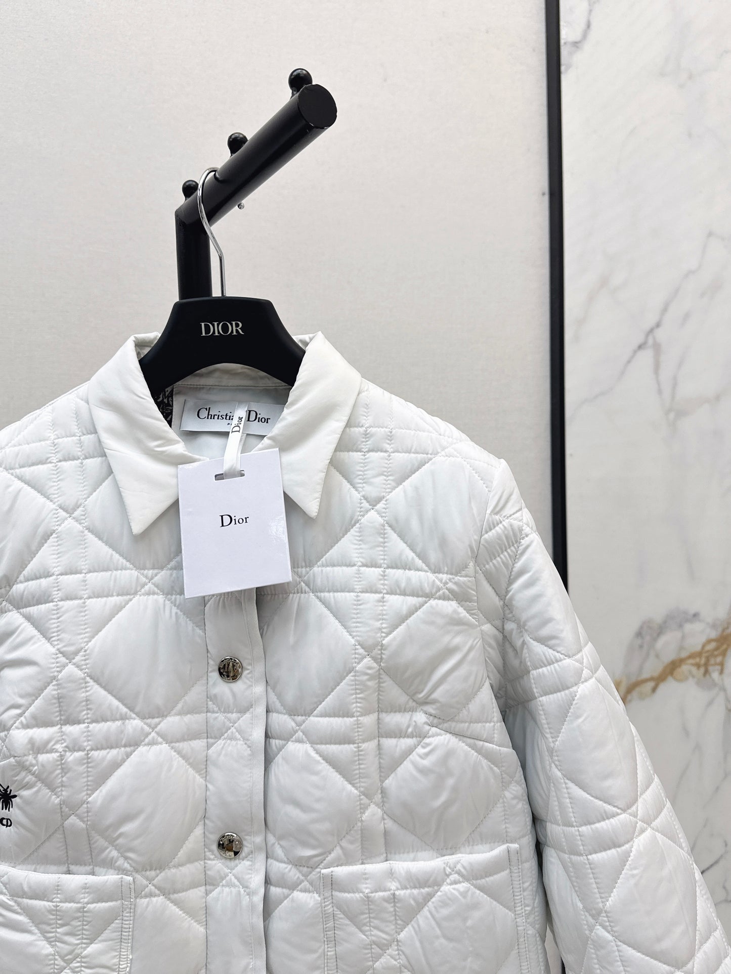 Di 25 New Princess Diana rattan check quilted hooded jacket(WHITE/KHAKI/BLACK)