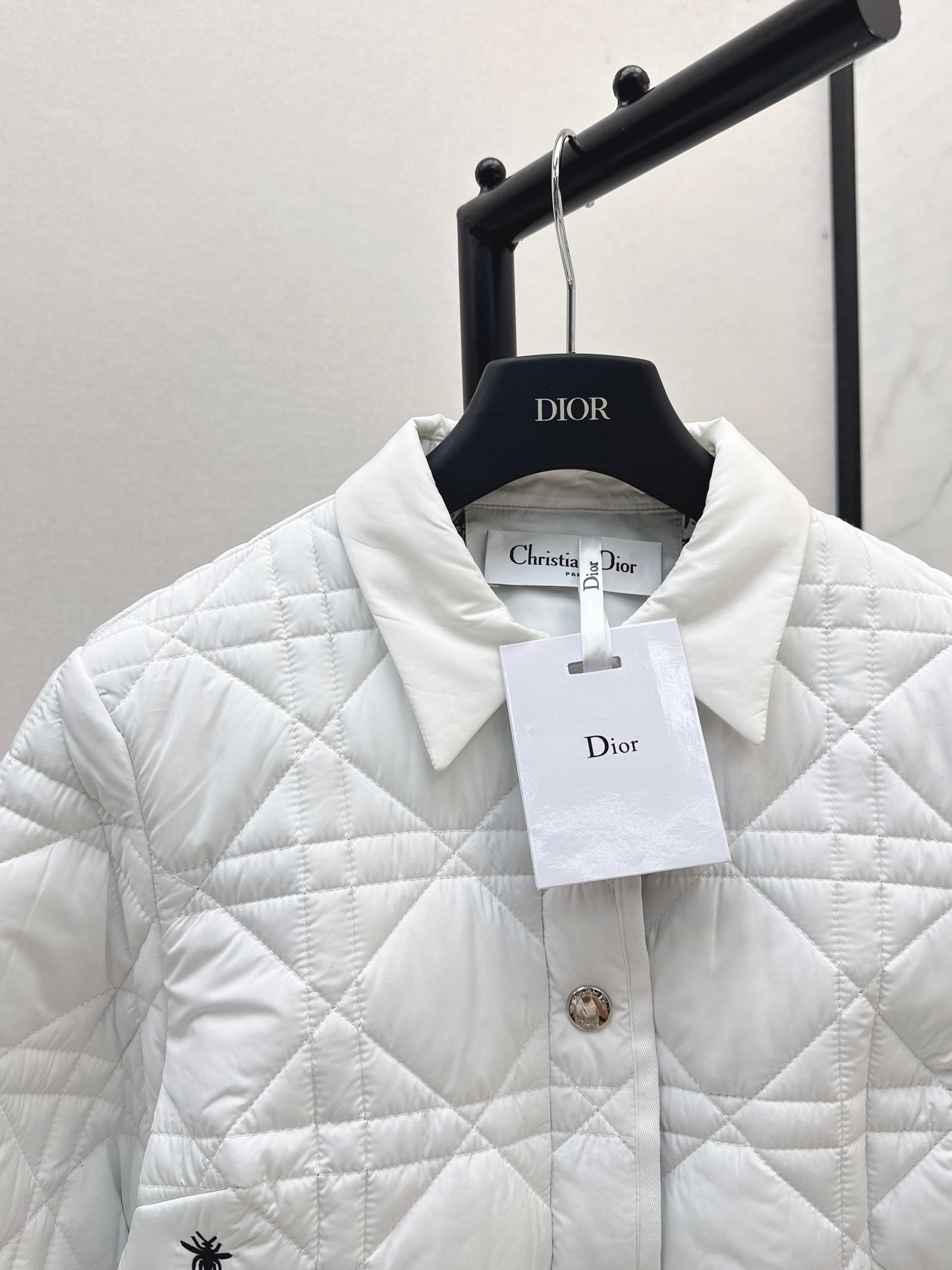 Di 25 New Princess Diana rattan check quilted hooded jacket(WHITE/KHAKI/BLACK)